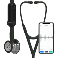 Littmann® CORE Digital Stethoscope 8869 Mirror Chestpiece, Black Tube, Stem & Headset