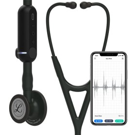 Littmann® CORE Digital Stethoscope 8490 Black Chestpiece, Tube, Stem & Headset