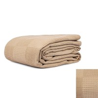 Πικέ κουβέρτα μπεζ για μονό κρεβάτι - 170 x 260 εκ 5τμχ