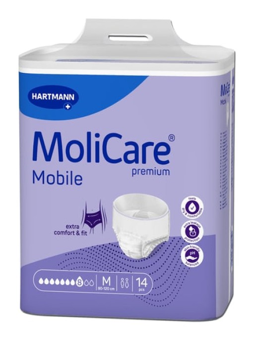 Πάνες ακράτειας βρακάκι MoliCare Mobile Super (M) Σλιπ νύχτας 14 τμχ